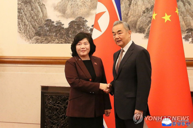 북한 최선희, 베이징서 왕이 중국 외교부장과 회담