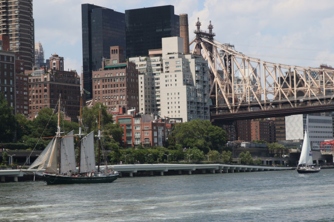 Tall ship parade on the East River in New York