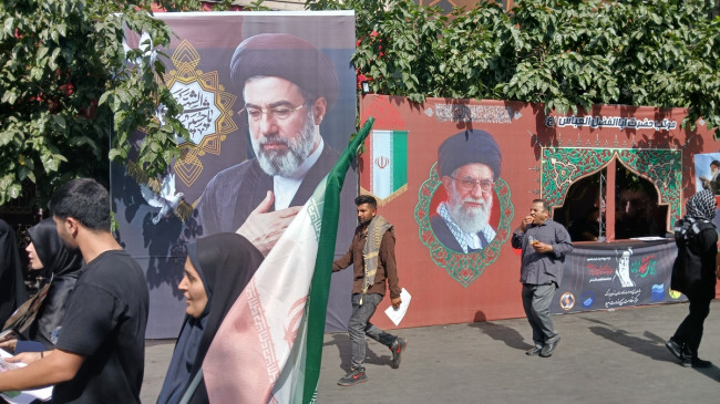 Tehran citizens attending the funeral of former Supreme Leader Ayatollah Ali Khamenei