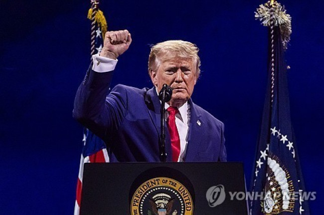 Trump giving a speech on the 250th anniversary of the nation's founding 